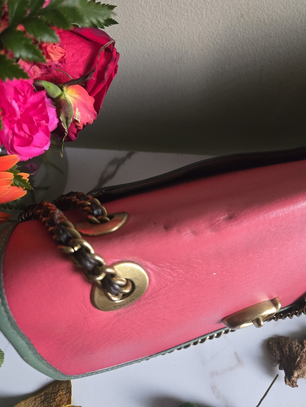 GUC Coach Parker Soft Colorblock Turnlock Leather Shoulder Bag - Picture 2 of 15